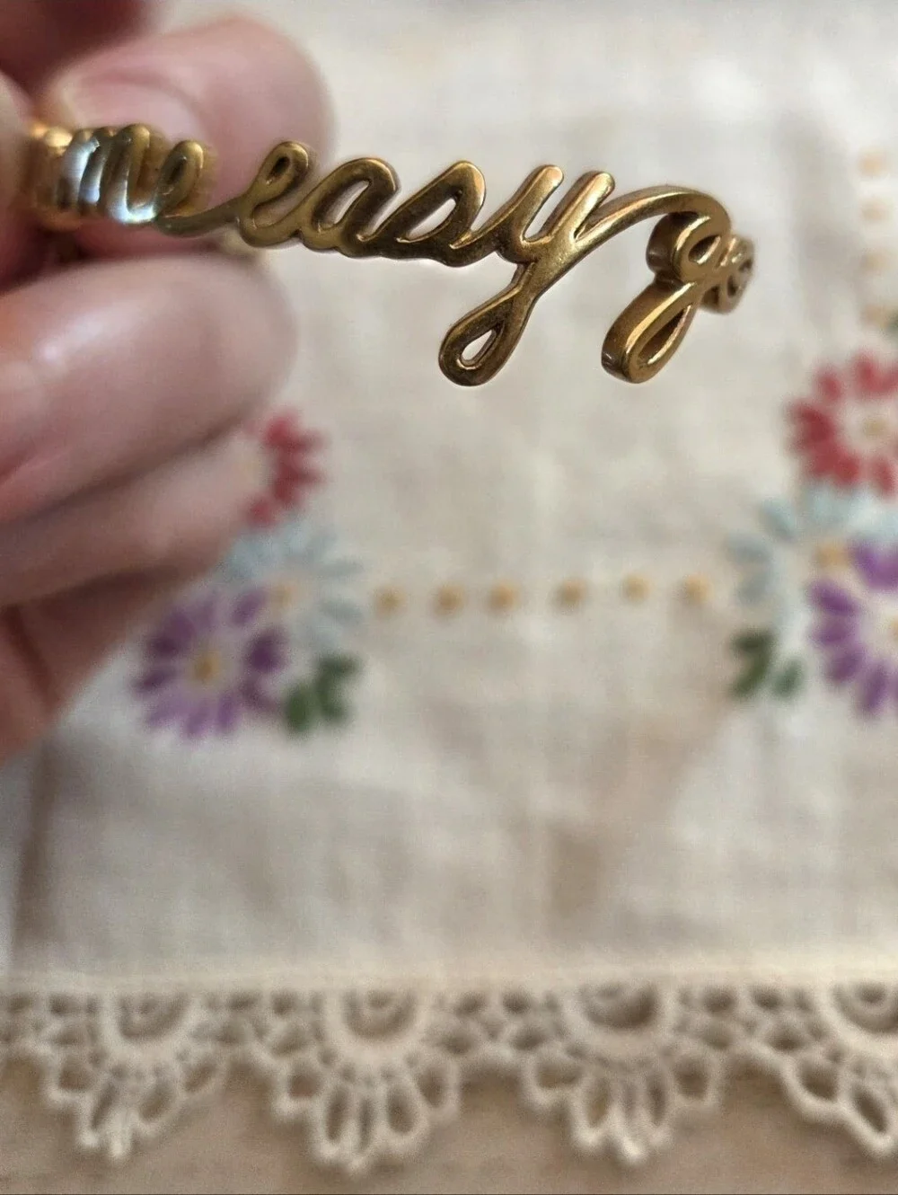 Madewell “Easy Come, Easy Go” Script Cuff Bracelet